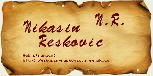 Nikašin Resković vizit kartica